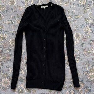 Vince skinny rib cardigan in cashmere